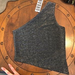 Urban outfitter one shoulder sparkle top